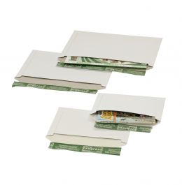 Progress massiefkarton enveloppen 320 x 225 mm wit met strip