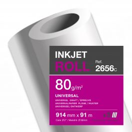 Clairefontaine inkjet rollen wit 80 g/m² 914 mm x 91 M 50 mm