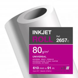 Clairefontaine inkjet rollen wit 80 g/m² 610 mm x 91 M 50 mm