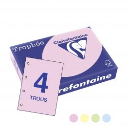 Clairefontaine Trophee pastel perfo 80 g/m² roos 4973 210 x 297 mm LL perfo 4/6 mm